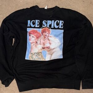 Black Graphic Men's Sweater Ice Spice